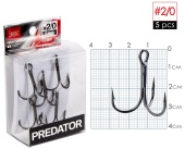 Крючки-тройники Lucky John PREDATOR сер. LJH234 разм.K02/0 5 шт.