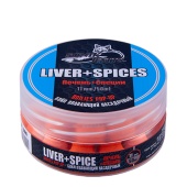 Бойлы насад. плав. Sonik Baits LIVER-SPICES Fluo Pop-ups 11мм 50мл