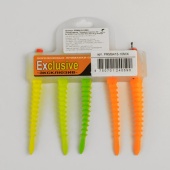 Приманки поролон. 3D Ex WORM FLUO 10см под офсет. крюч. №1, 2, 4/MIX 5шт
