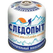 Газ для порт. плит «СЛЕДОПЫТ», метал. баллон, 450 г,  резьб., (всесезонный) КОРЕЯ/12/