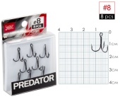 Крючки-тройники Lucky John PREDATOR сер. LJH234 разм.008 8 шт.