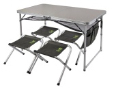 Стол склад. Norfin RUNN NF Alu 120x60 +4 стула набор