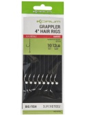 Оснастка волосяная Korum GRAPPLER HAIR RIGS - 4" разм. 10 BARBED