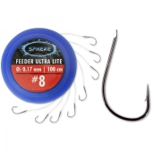 Крючки с поводком Browning Sphere Feeder Ultra Lite black nickel 2,60kg,5,70lbs Ø0,17mm 100cm 8pcs
