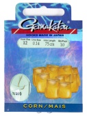 Крючки с поводком Gamakatsu Booklet CORN 1130G разм. 12-0.14мм 75см 10шт.