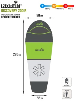 Мешок-кокон спальный Norfin DISCOVERY 200 R