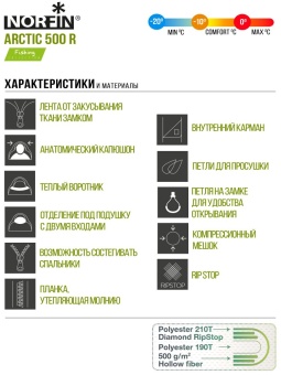 Мешок-кокон спальный Norfin ARCTIC 500 R